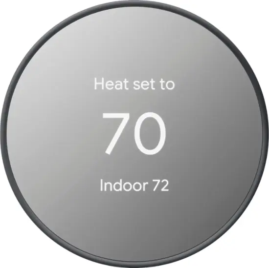 Google - Nest Smart Programmable Wifi Thermostat - Charcoal-Charcoal