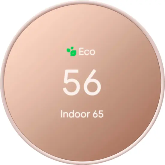 Google - Nest Smart Programmable Wifi Thermostat - Sand-Sand