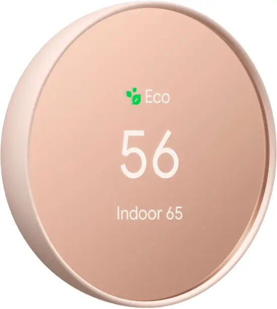 Google - Nest Smart Programmable Wifi Thermostat - Sand-Sand