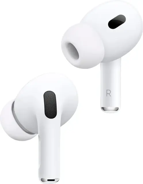 Apple - Air Pods Pro 2, Wireless Active Noise Cancelling Earbuds with Hearing Aid Feature - White