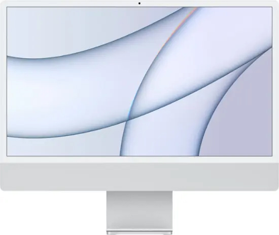 Apple - iMac 24" with Retina 4.5K display All-In-One - Apple M1 - 8GB Memory - 256GB SSD - Silver-23.5 inches-Apple M1-8 GB Memory-256 GB-Silver