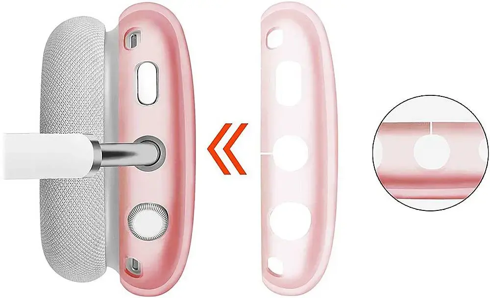 SaharaCase - Hybrid Flex Case for Apple AirPods Max - Transparent Pink