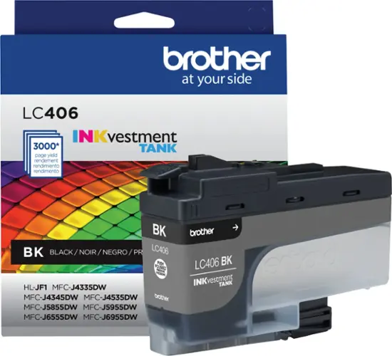 Brother - LC406BK INK vestment Tank Ink Cartridge - Black