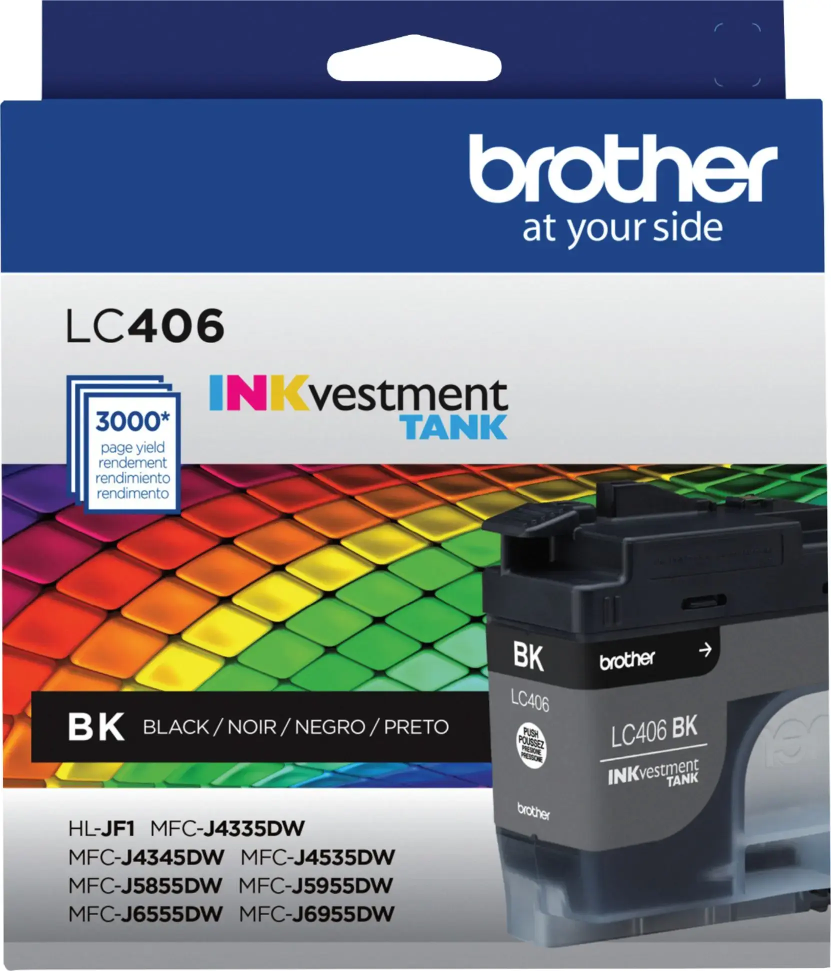 Brother - LC406BK INK vestment Tank Ink Cartridge - Black