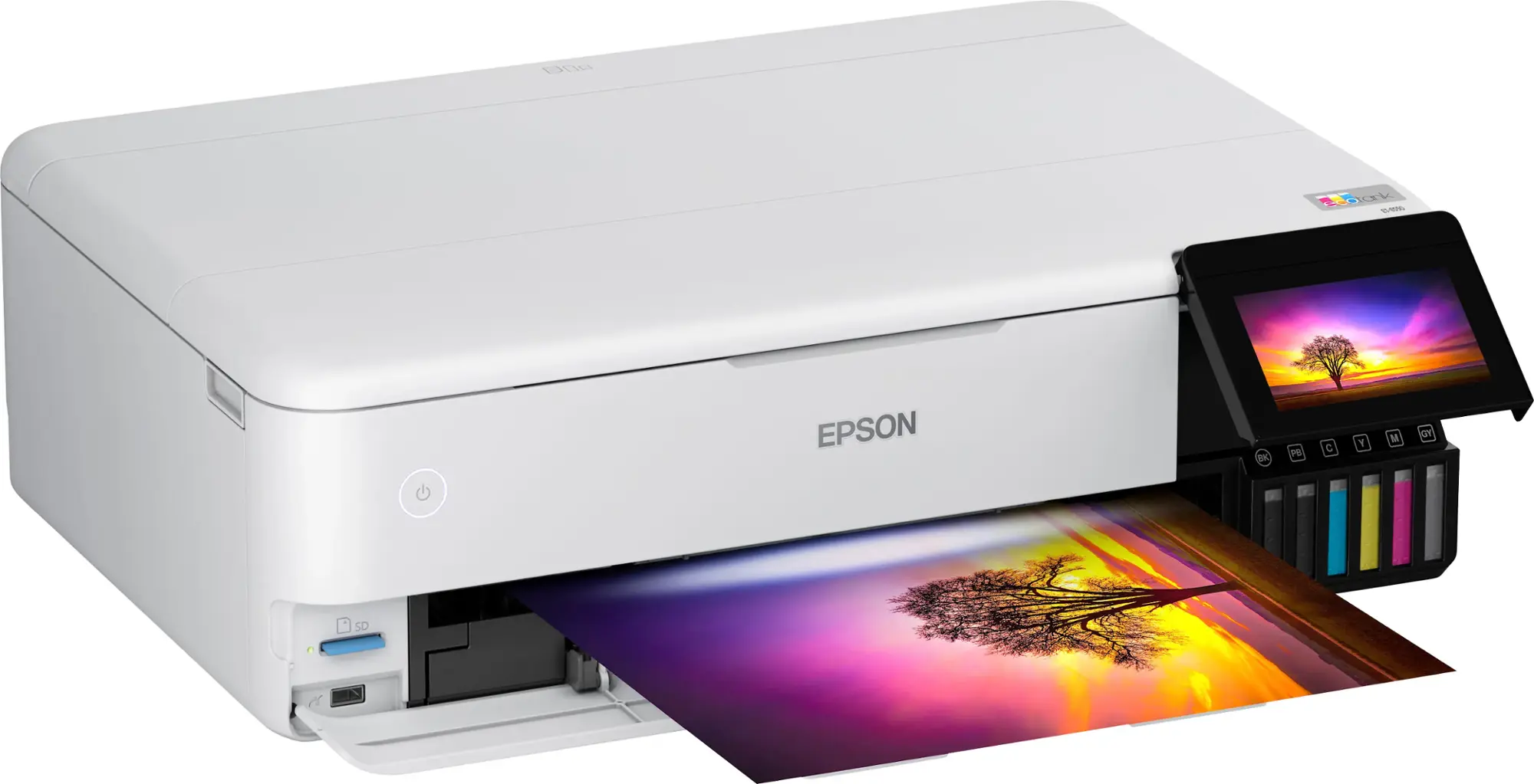 Epson - EcoTank Photo ET-8550 All-in-One Wide-format Supertank Printer - White-White