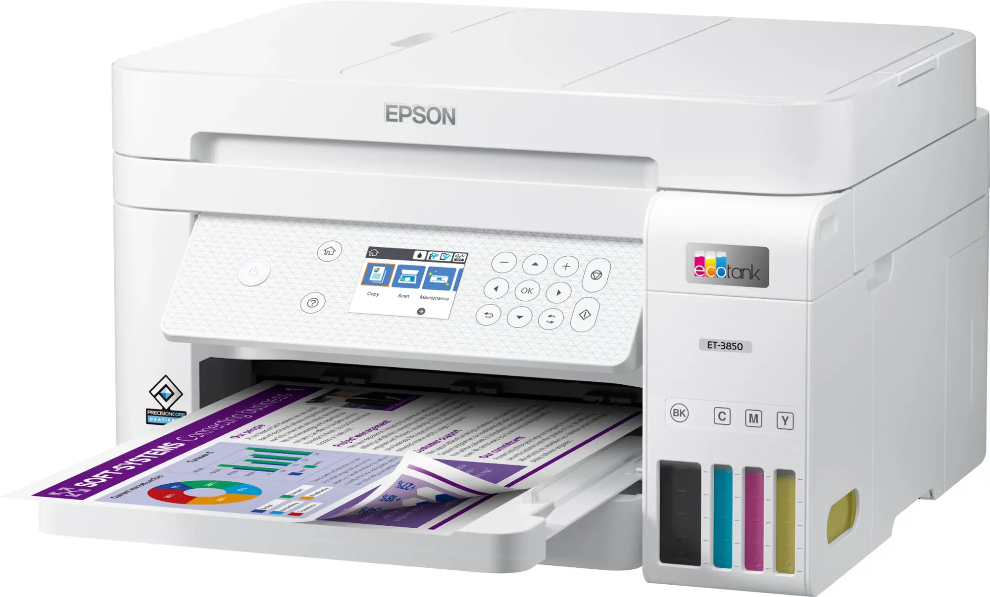 Epson - Eco Tank ET-3850 All-in-One Super tank Inkjet Printer - White