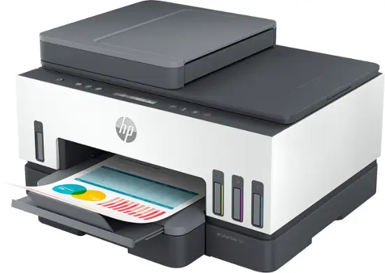 HP - Smart Tank 7301 Wireless All-In-One Supertank Inkjet Printer with up to 2 Years of Ink Included - White & Slate-White & Slate