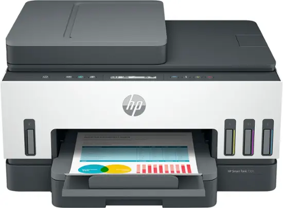 HP - Smart Tank 7301 Wireless All-In-One Supertank Inkjet Printer with up to 2 Years of Ink Included - White & Slate