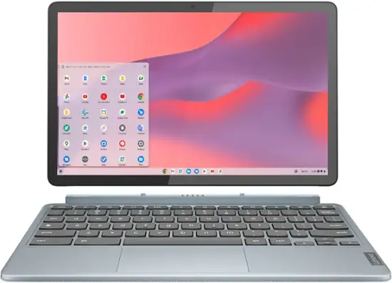 Lenovo - IdeaPad Duet 3 Chromebook Laptop - 11" 2K Touchscreen 2-in-1 Tablet - Snapdragon 7cG2 - 4G RAM - 128G eMMC - Keyboard - Misty Blue-10.9 inches-4 GB Memory-128 GB-Misty Blue