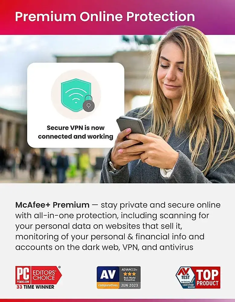 McAfee - McAfee+ Premium (Unlimited Devices) Individual Antivirus and Internet Security Software (1-Year Subscription) - Android, Apple iOS, Chrome, Mac OS, Windows [Digital]