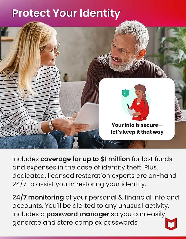 McAfee - Advanced Individual ID Theft Coverage & Internet Security Software (Unlimited Devices) (1-Year Subscription) - Android, Apple iOS, Chrome, Mac OS, Windows [Digital]