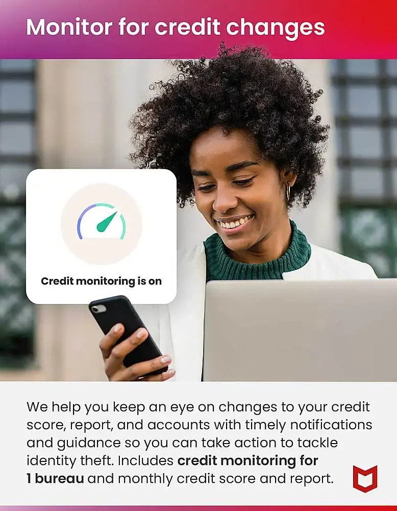 McAfee - Advanced Individual ID Theft Coverage & Internet Security Software (Unlimited Devices) (1-Year Subscription) - Android, Apple iOS, Chrome, Mac OS, Windows [Digital]