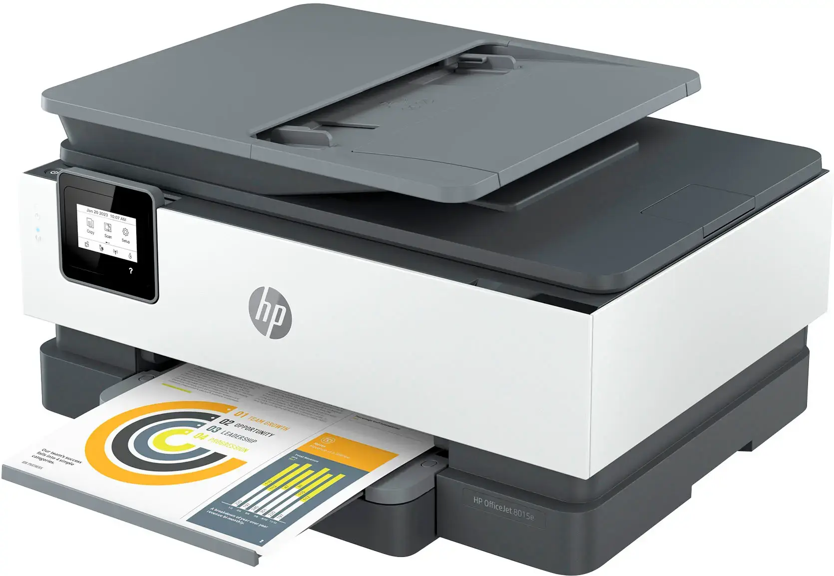 HP - OfficeJet 8015e Wireless All-In-One Inkjet Printer with 6 months of Instant Ink Included with HP+ - White