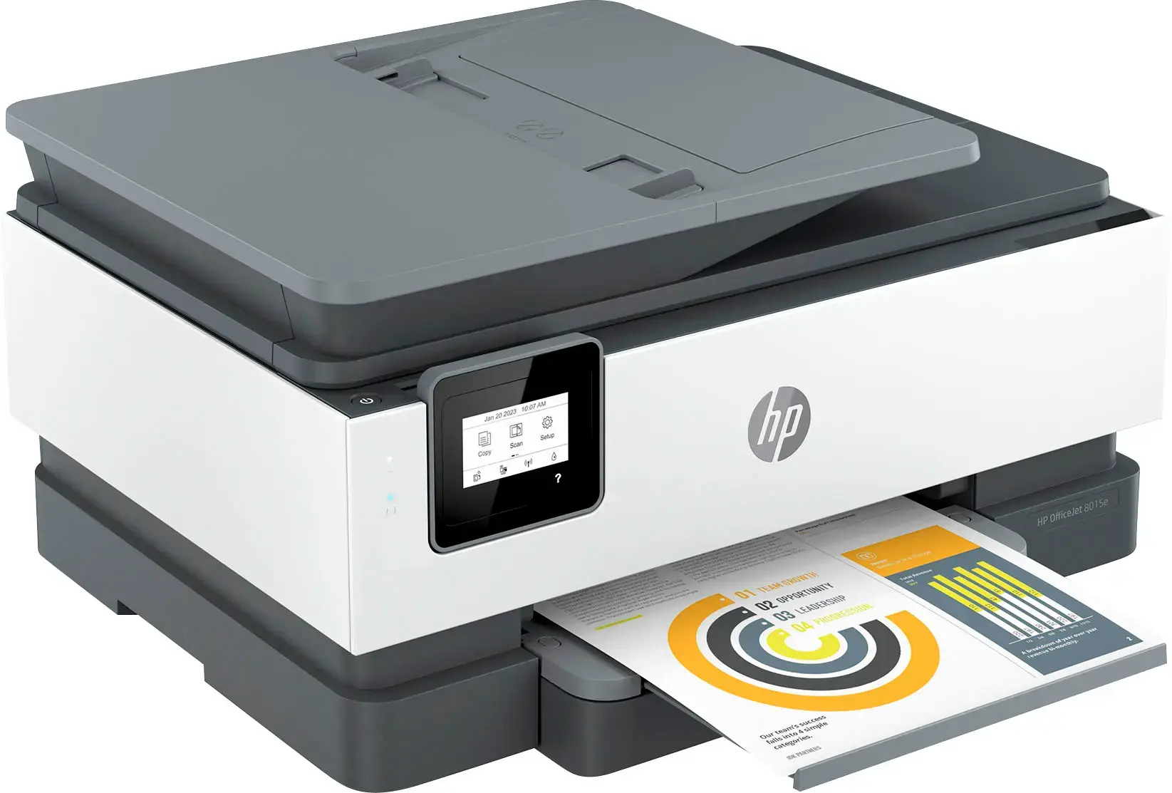 HP - OfficeJet 8015e Wireless All-In-One Inkjet Printer with 6 months of Instant Ink Included with HP+ - White-White