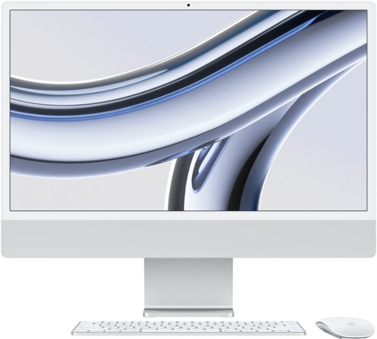 Apple - iMac 24" All-In-One - M3 chip - 8GB Memory - 256GB (Latest Model) - Silver-Apple M3-8 GB Memory-256 GB-Silver