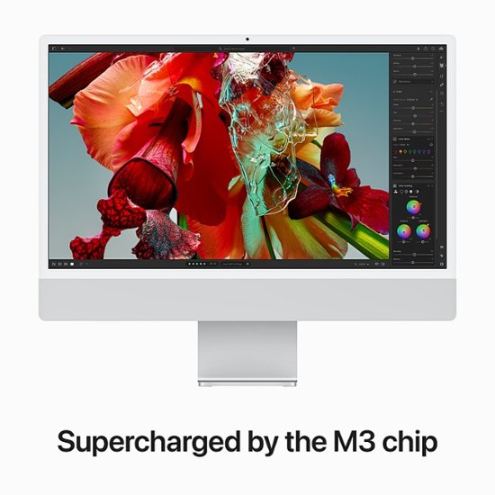 Apple - iMac 24" All-In-One - M3 chip - 8GB Memory - 256GB (Latest Model) - Silver-Apple M3-8 GB Memory-256 GB-Silver