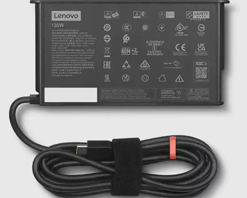 Lenovo - ThinkPad 135W 1m USB Type C-to-AC for ThinkPad devices - Black-Black