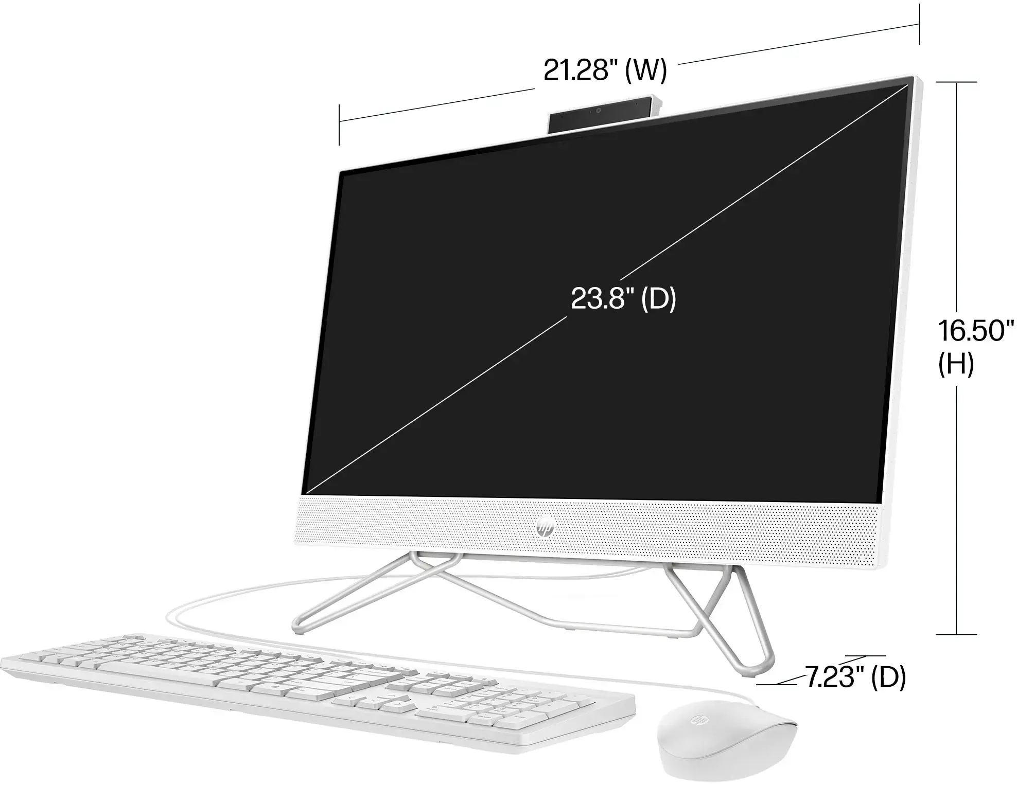 HP - 23.8" Full HD Touch-Screen All-in-One - Intel Core i3 - 8GB Memory - 512GB SSD - Starry White