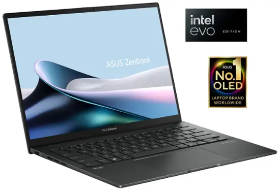 ASUS - Zenbook 14 OLED 14” WUXGA Touch Laptop, Intel Core Ultra 7 - Intel Evo Edition - 16GB Memory - 1TB SSD - Jasper Gray-12.9 inches-Intel Core Ultra 7 Series 1-16 GB Memory-1 TB-Jasper Gray