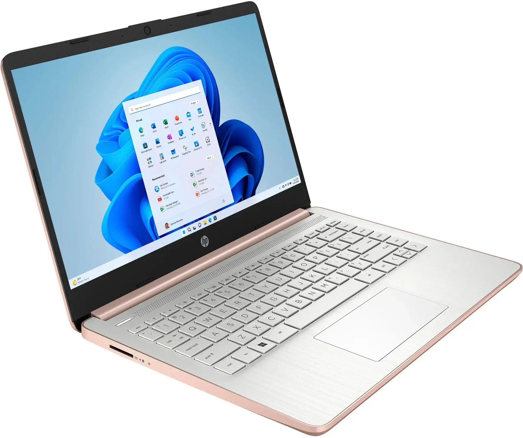 HP - 14" Laptop - Intel Celeron - 4GB Memory - 128GB eMMC - Rose Gold