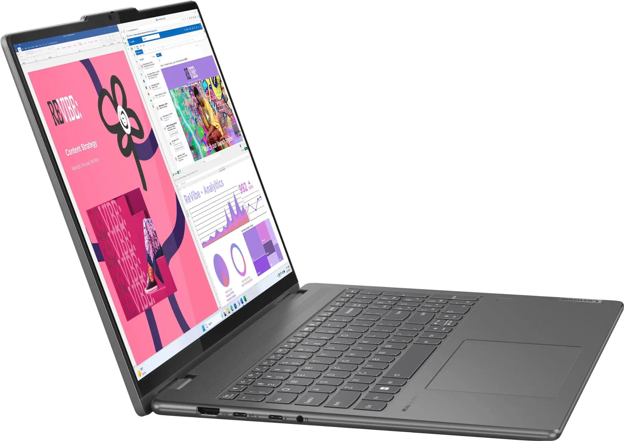 Lenovo - Yoga 7i 2-in-1 16" 2K Touchscreen Laptop - Intel Core Ultra 5 125U with 16GB Memory - 512GB SSD - Storm Grey