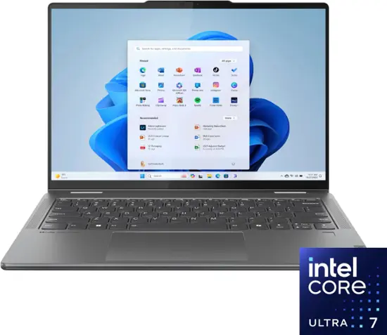 Lenovo - Yoga 7i 2-in-1 14" 2K Touchscreen Laptop - Intel Core Ultra 7 155U with 16GB Memory - 1TB SSD - Storm Grey-14 inches-Intel Core Ultra 7 Series 1-16 GB Memory-1 TB-Storm Grey