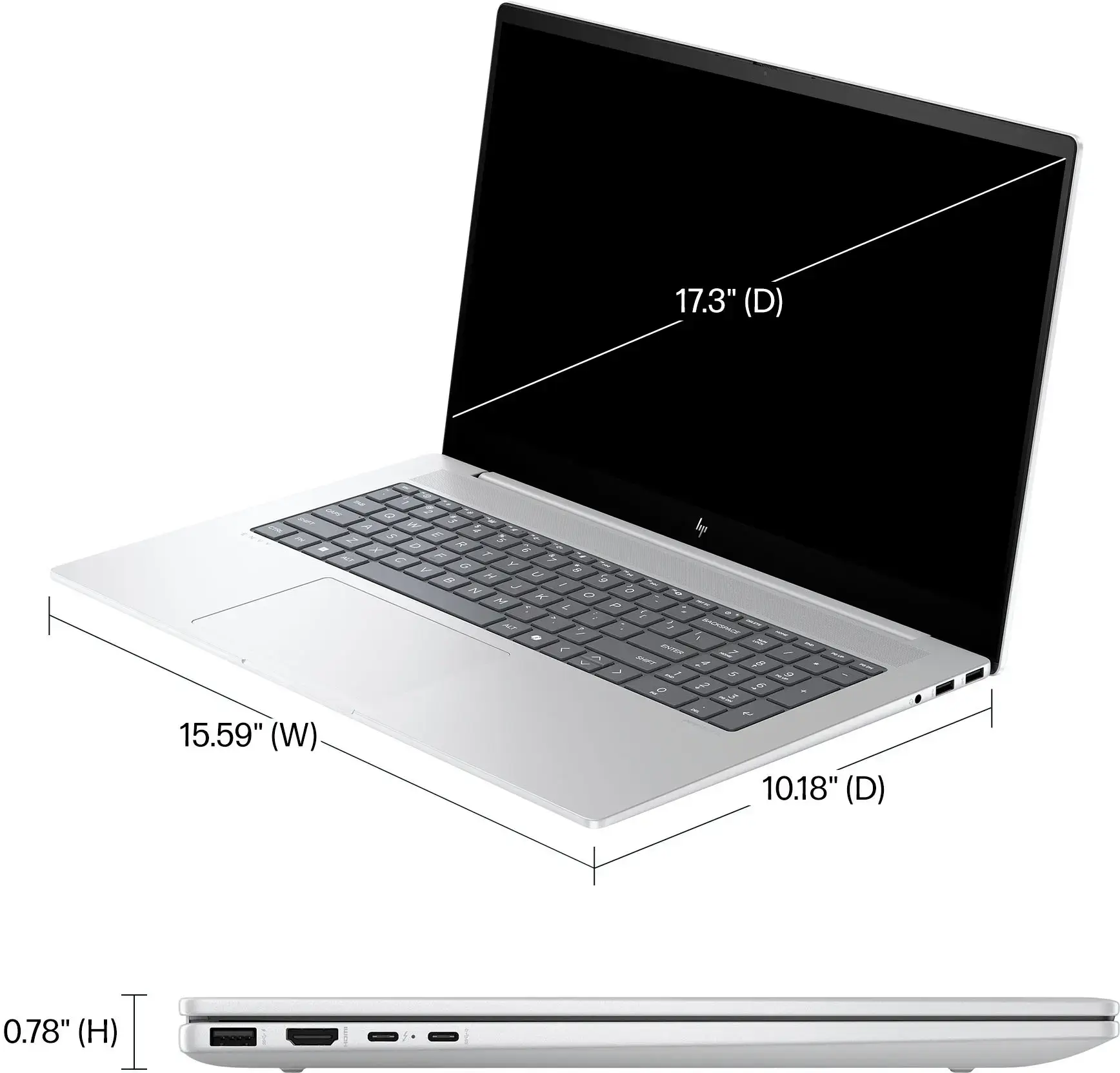 HP - Envy 17.3" Full HD Touch-Screen Laptop - Intel Core Ultra 7 - 16GB Memory - 1TB SSD - Glacier Silver