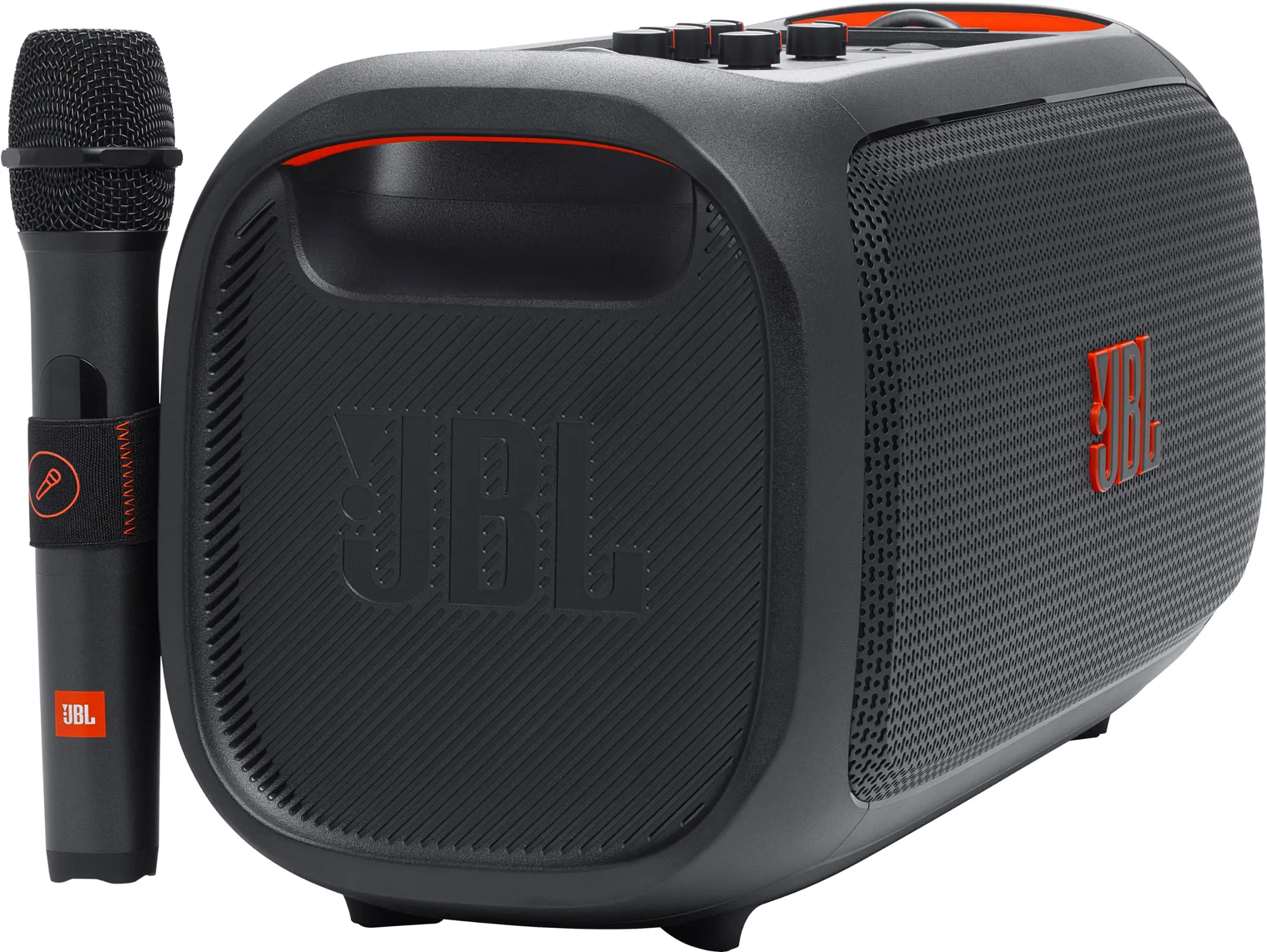 JBL - PartyBox On-The-Go Essential Portable Wireless Party Speaker with Wireless Microphone - Black