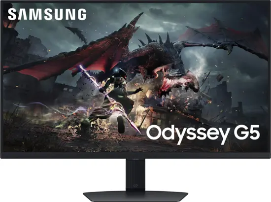 Samsung - 32" Odyssey G50D QHD IPS 180Hz 1ms AMD FreeSync and G-Sync Compatible Gaming Monitor with HDR 400 (DisplayPort, HDMI) - Black