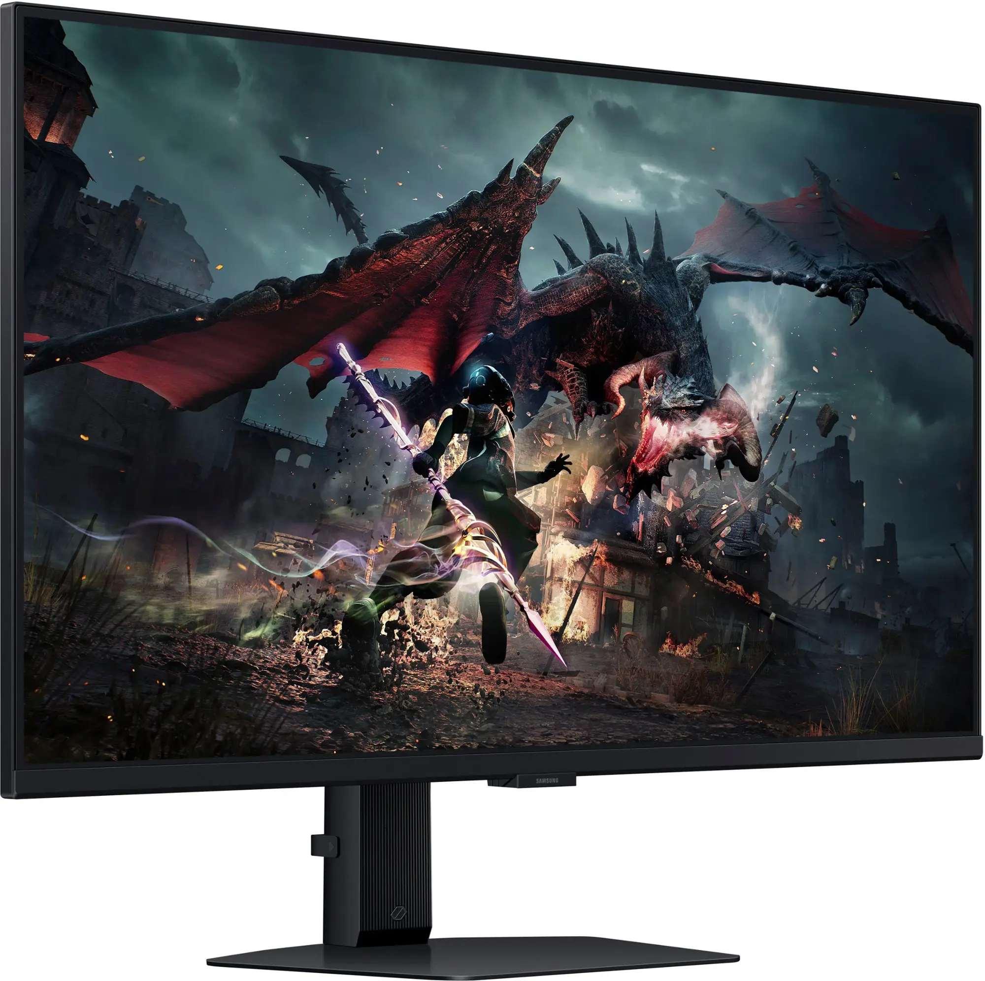 Samsung - 27” Odyssey G50D QHD IPS 180Hz 1ms AMD FreeSync and G-Sync Compatible Gaming Monitor with HDR 400 (DisplayPort, HDMI) - Black