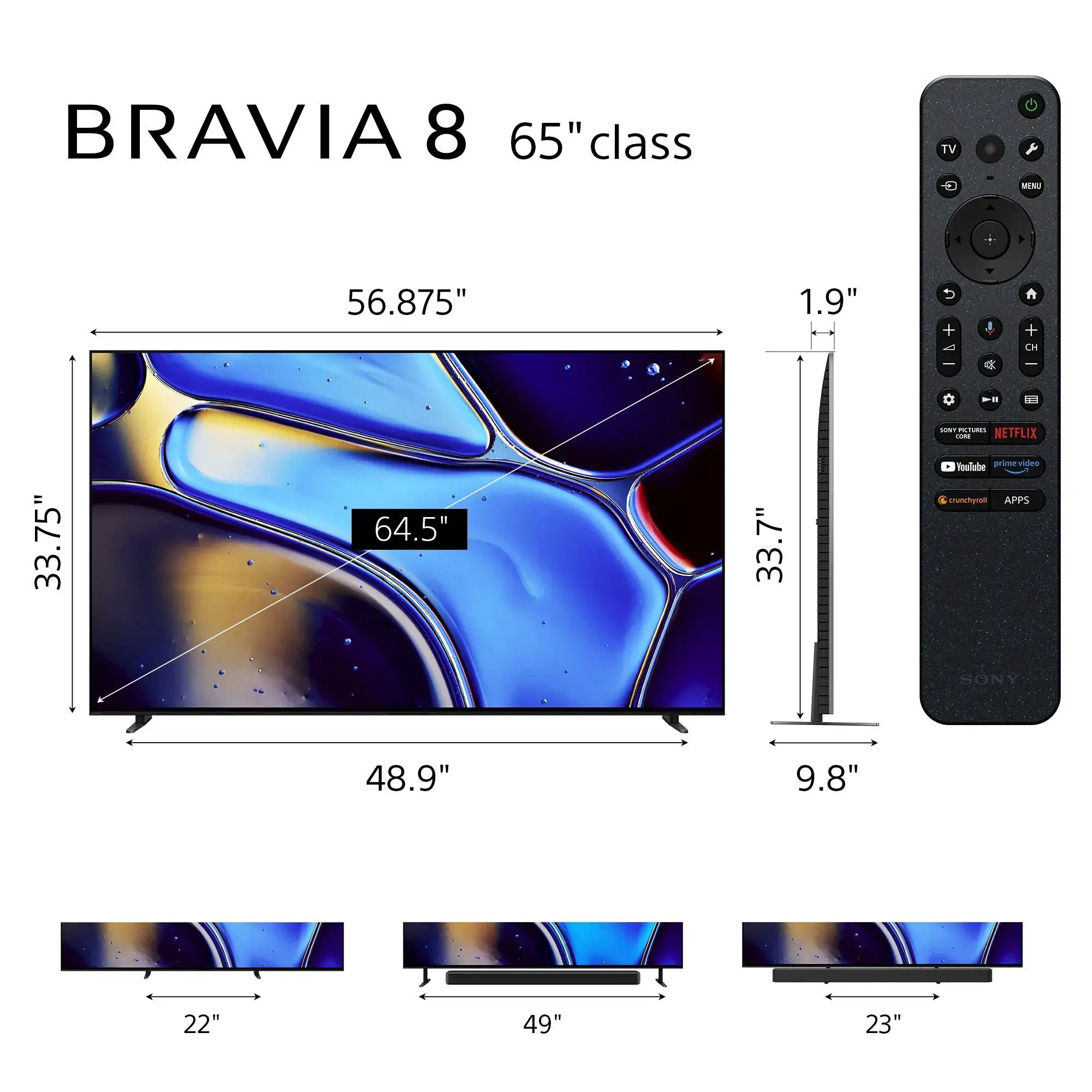 Sony - 65" Class BRAVIA 8 OLED 4K UHD Smart Google TV (2024)