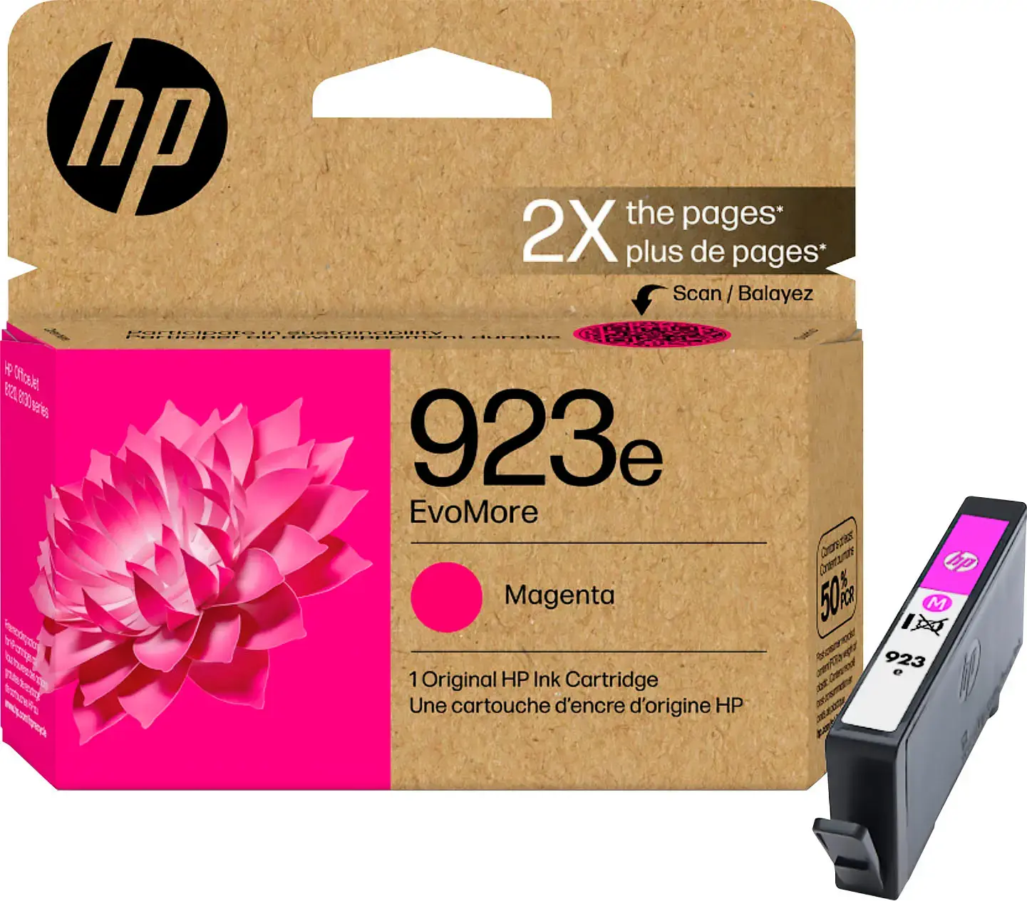 HP - 923e EvoMore Ink Cartridge - Magenta-Magenta