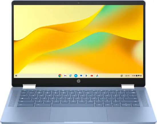 HP - 2-in-1 14" Touch-Screen Chromebook Laptop - Intel Processor N100 - 4GB Memory - 64GB eMMC - Sky Blue-14 inches-Intel Processor N100-4 GB Memory-64 GB-Sky Blue