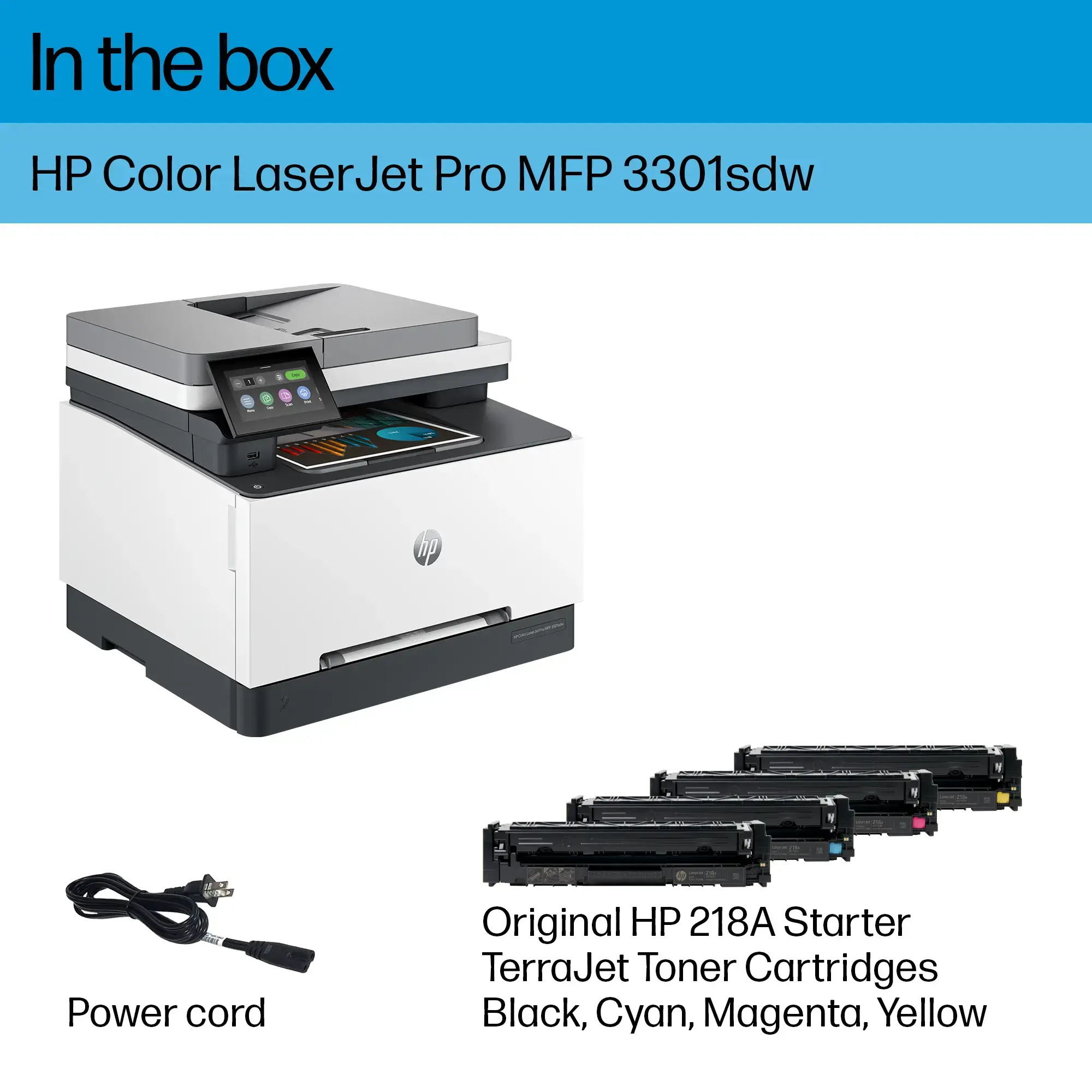 HP - LaserJet Pro MFP 3301sdw Wireless Color All-in-One Laser Printer - White-White