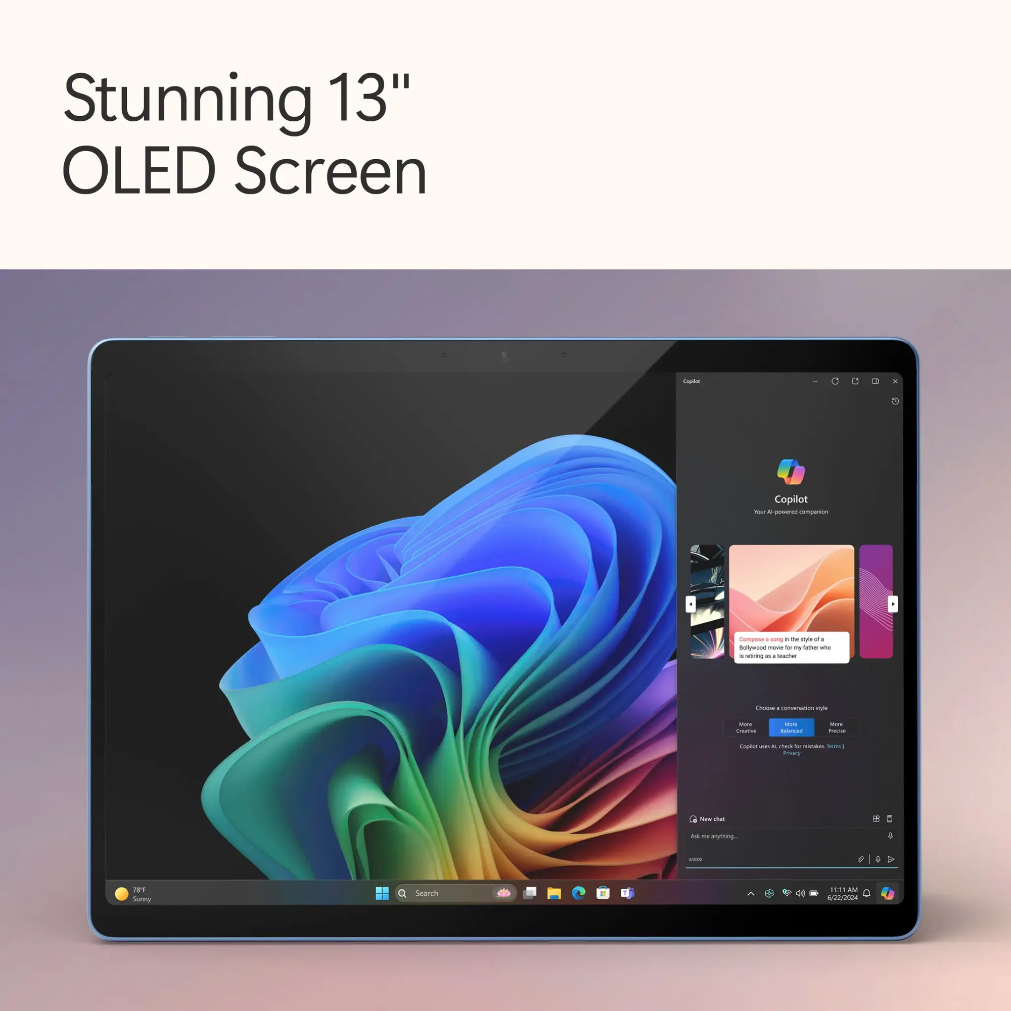 Microsoft - Surface Pro - Copilot+ PC - 13” OLED - Snapdragon X Elite - 16GB Memory - 512GB SSD - Device Only (11th Edition) - Sapphire-Qualcomm Snapdragon X Elite-16 GB Memory-512 GB-Sapphire