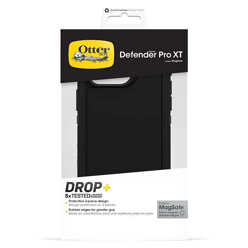 OtterBox - Defender Series Pro XT Hard Shell for MagSafe for Apple iPhone 15 Pro - Black