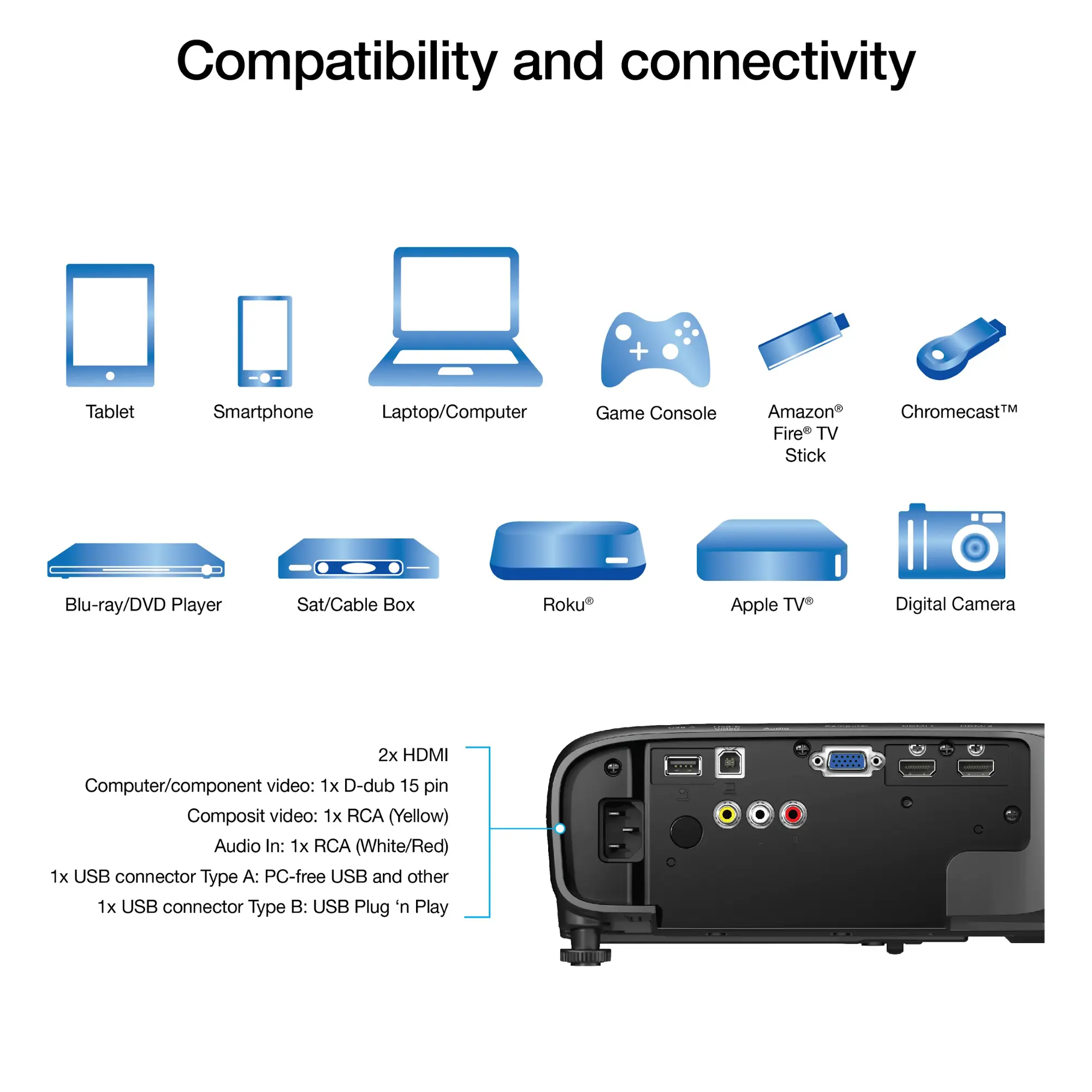 Epson - Pro EX9240 3LCD Full HD 1080p Wireless Projector with Miracast - Black