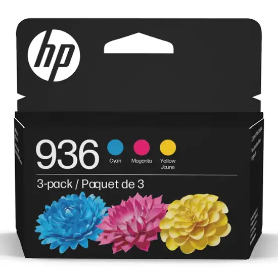 HP - 936 3-Pack Standard Capacity Ink Cartridges - Cyan/Magenta/Yellow-Cyan/Magenta/Yellow