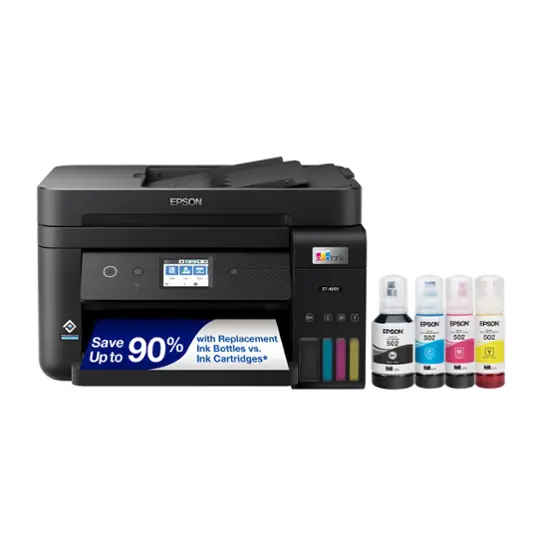 Epson - EcoTank ET-4850 All-in-One Supertank Inkjet Printer - Black-Black