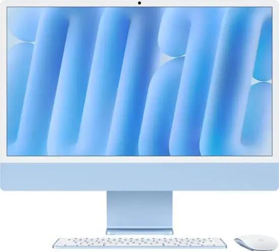 Apple - iMac 24-inch All-in-One - M4 chip - Built for Apple Intelligence - 8 Core CPU - 8 Core GPU - 16GB Memory - 256GB SSD - Blue