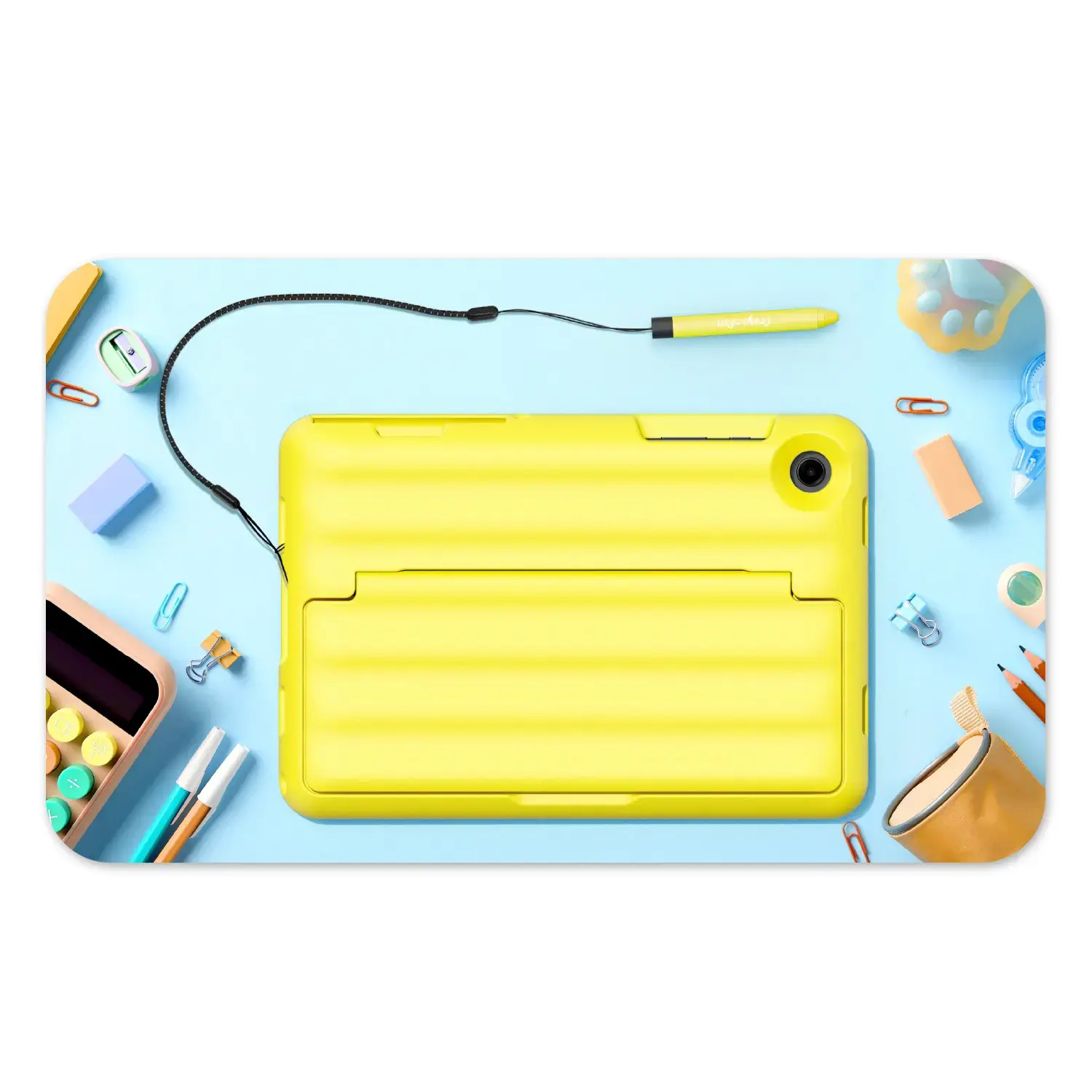 Samsung - Galaxy Tab A9+ Kids Edition 11" 64GB with Puffy Cover - Wi-Fi - Yellow