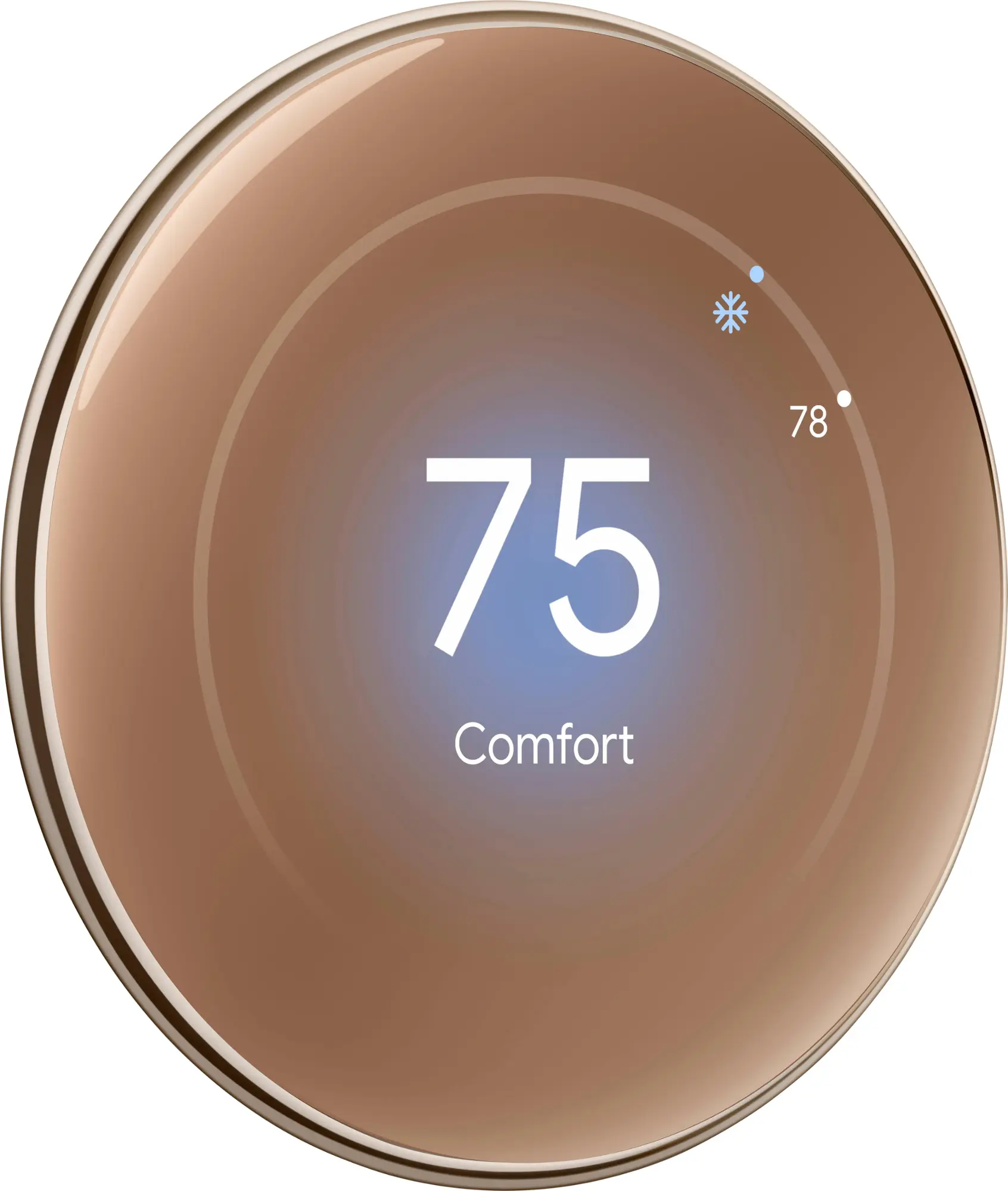 Google - Nest Learning Thermostat (4th gen) with Nest Temperature Sensor (2nd gen) - Polished Gold-Polished Gold