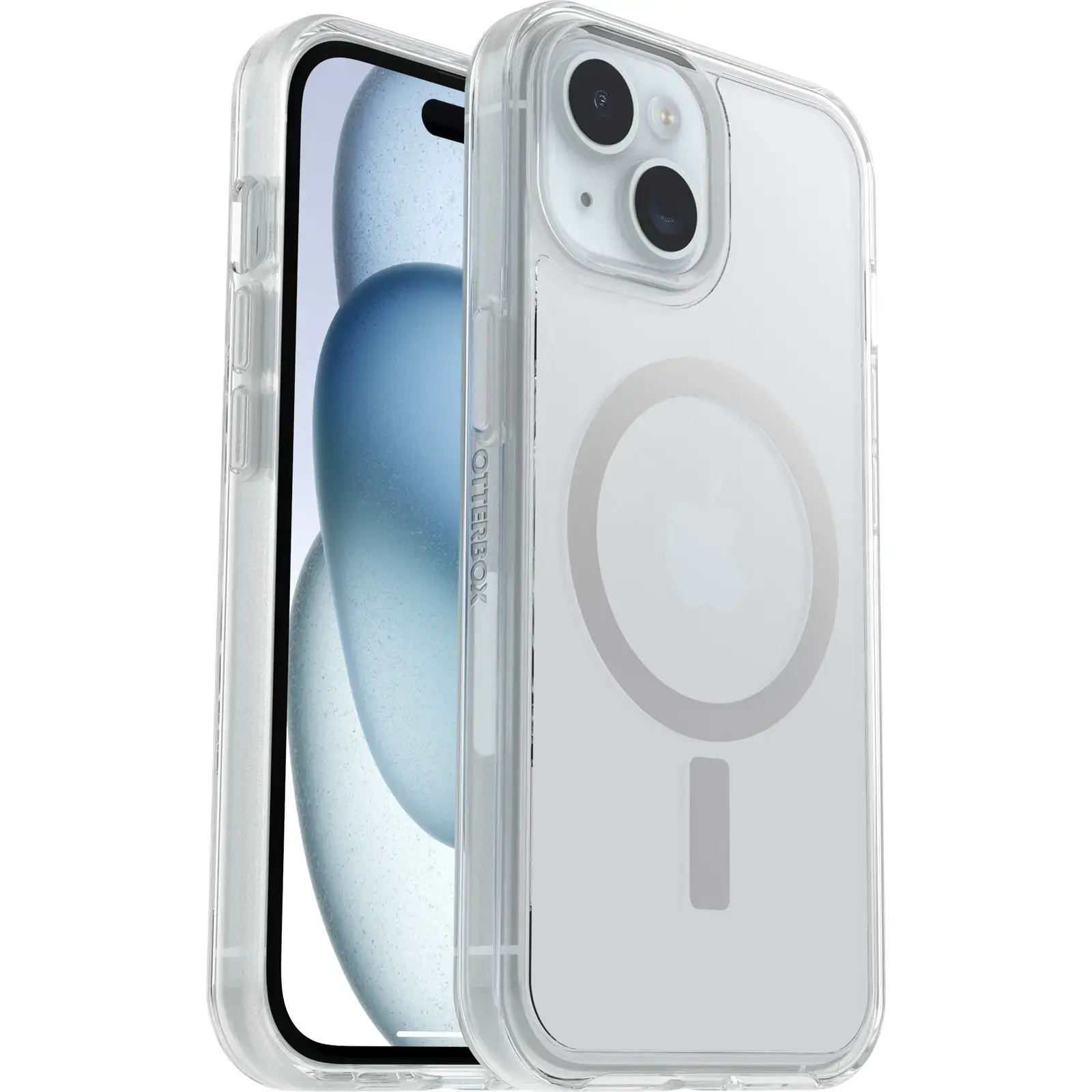 OtterBox - Symmetry Series Hard Shell for MagSafe for Apple iPhone 15, Apple iPhone 14, and Apple iPhone 13 - Clear