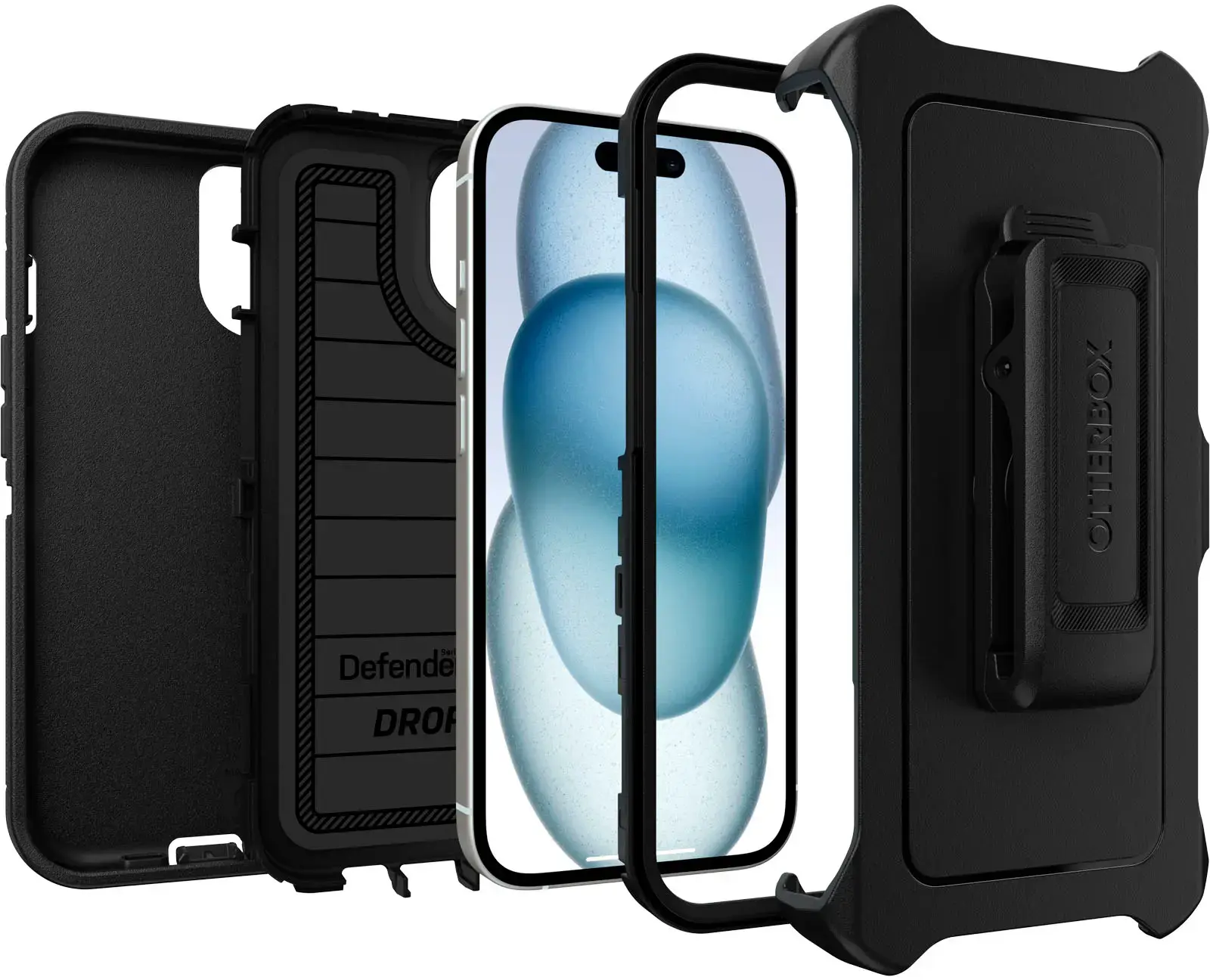 OtterBox - Defender Series Pro Hard Shell for Apple iPhone 15, Apple iPhone 14, and Apple iPhone 13 - Black