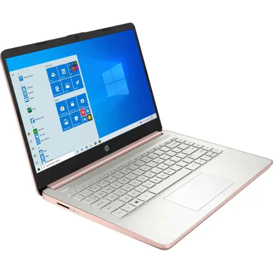 HP - 14-dq0000 14" LCD 1366 x 768 (HD) Touch Screen Laptop - Intel Celeron with 4GB Memory - 64 GB eMMC - Pale Rose Gold, Gold