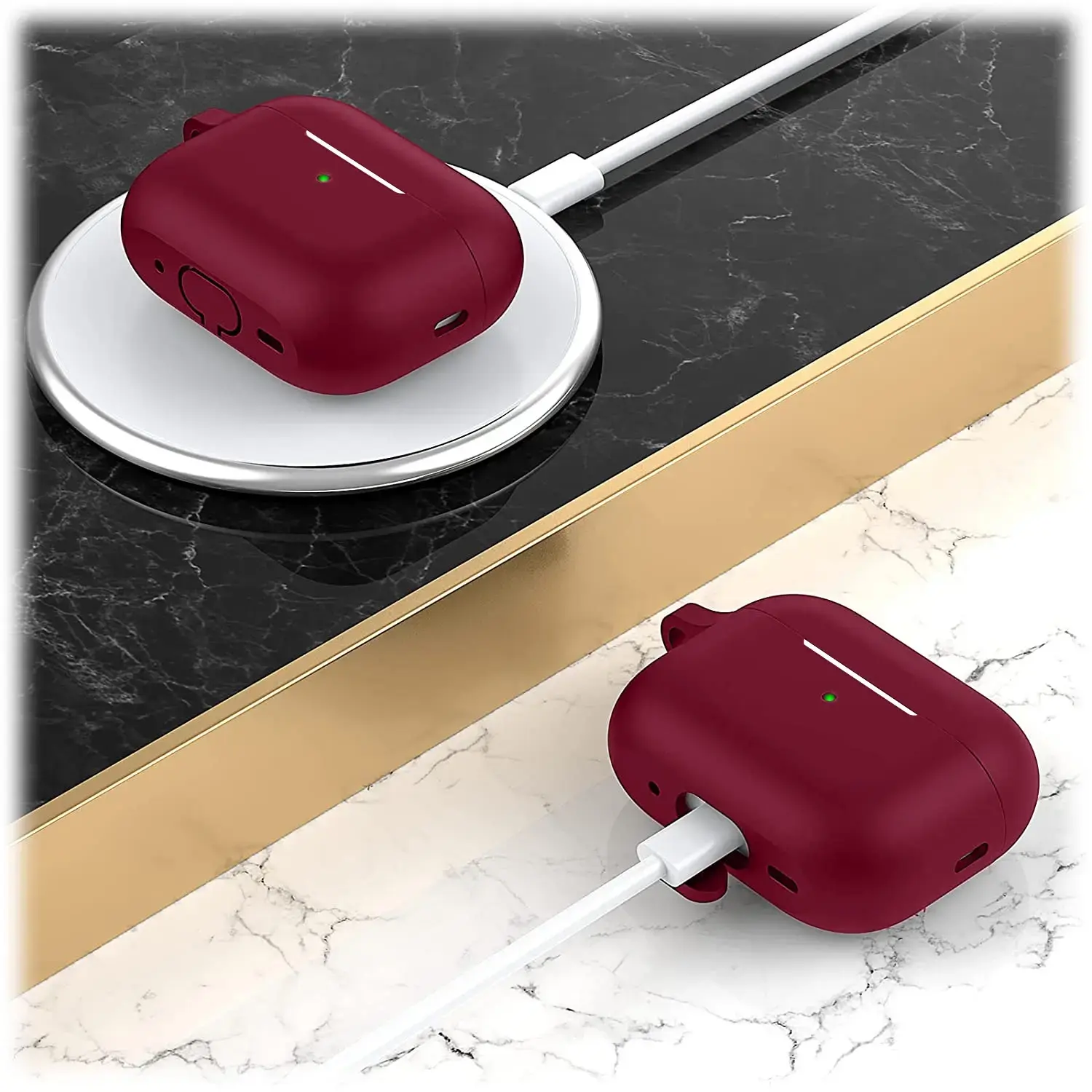 SaharaCase - Case for Apple AirPods Pro 2 (2nd Generation 2022) - Dark Red