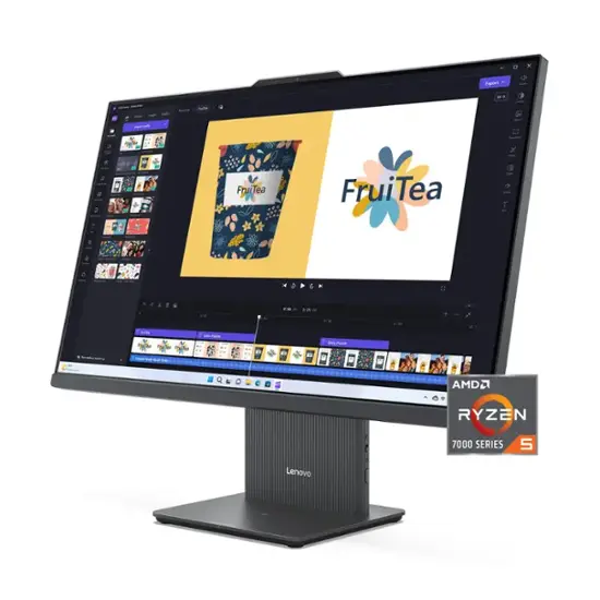 Lenovo - IdeaCentre AIO 27" FHD IPS LCD Touch-Screen All-In-One - AMD Ryzen 5 7535HS - 8GB Memory - 512GB SSD - Gray