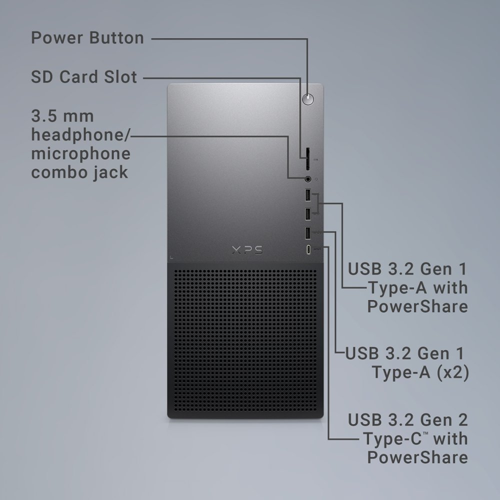 Dell - XPS 8960 Desktop -Intel Core i7 processor (14 gen) - 16GB Memory - NVIDIA GeForce RTX 3050 - 1TB SSD - Black