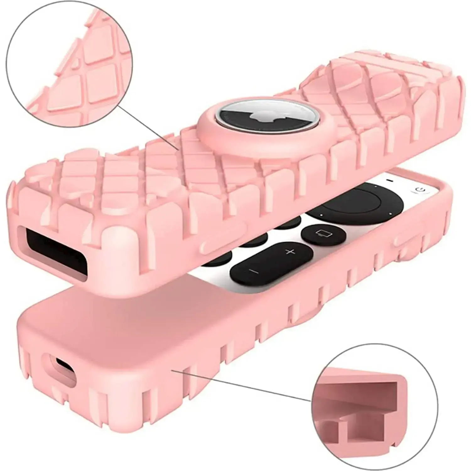 SaharaCase - Apple TV 4K Remote Silicone Case for Apple AirTag - Pink