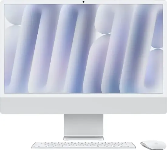 Apple - iMac 24-inch All-in-One - M4 chip - Built for Apple Intelligence - 16GB Memory - 256GB SSD - Nano-texture glass - Silver